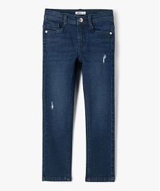 jean skinny extensible avec marques dusure garcon bleuJ940701_2