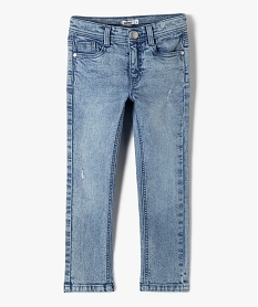 jean skinny extensible avec marques dusure garcon bleuJ940801_1