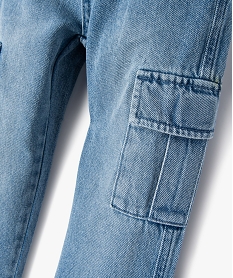 jean cargo delave a taille elastiquee reglable garcon gris jeansJ940901_3