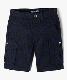GEMO Bermuda en coton à motif feuillage garçon navy