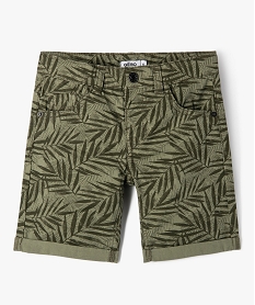 GEMO Bermuda en coton twill imprimé à revers garçon imprime jungle