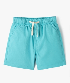 GEMO Bermuda en coton léger à taille élastique garçon bleu canard