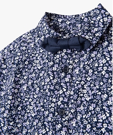 chemise a manches courtes fleurie et noeud papillon amovible garcon bleuJ945001_3