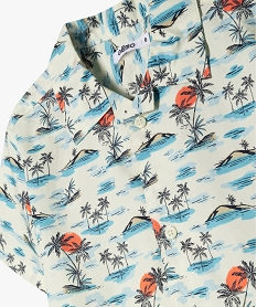 chemise manches courtes imprime tropical garcon beigeJ945101_2