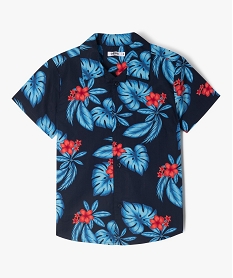 chemise manches courtes imprime tropical garcon bleuJ945201_1