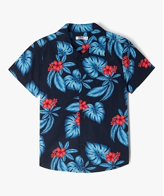 GEMO Chemise manches courtes imprimé tropical garçon Bleu