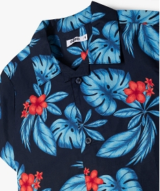 chemise manches courtes imprime tropical garcon bleuJ945201_2