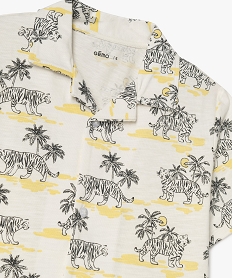 chemise col cubain imprimee en jersey de coton flamme garcon beigeJ945301_2