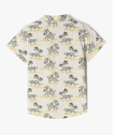 chemise col cubain imprimee en jersey de coton flamme garcon beigeJ945301_3
