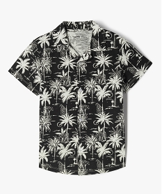 chemise col cubain imprimee en jersey de coton flamme garcon noirJ945401_2