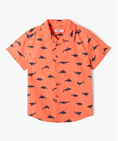 chemise manches courtes motif requins garcon orangeJ945501_1