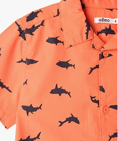 chemise manches courtes motif requins garcon orangeJ945501_2