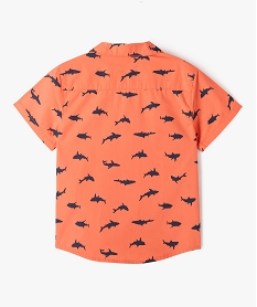 chemise manches courtes motif requins garcon orangeJ945501_3