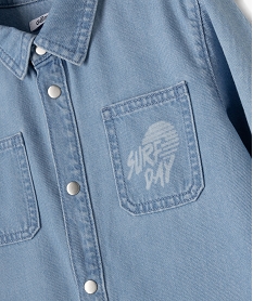 chemise en jean manches longues a boutons-pression garcon bleuJ945601_2