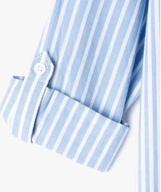 chemise manches longues a rayures et imprime garcon - lulucastagnette bleuJ945901_3