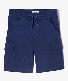 GEMO Bermuda cargo en maille à taille élastiquée garçon bleu standard
