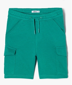 GEMO Bermuda cargo en maille à taille élastiquée garçon vert standard
