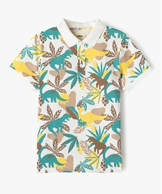 GEMO Polo manches courtes à motif exotique garçon blanc chine