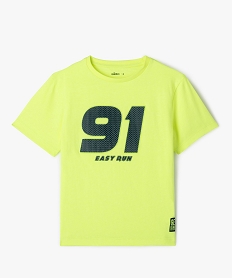 GEMO Tee-shirt à manches courtes avec inscription en relief garçon vert standard