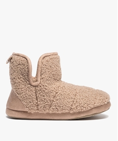 GEMO Chaussons boots femme en maille bouclette - Apollo beige standard