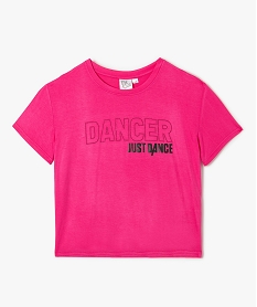 GEMO Tee-shirt fille à manches courtes spécial danse - Just Dance Rose