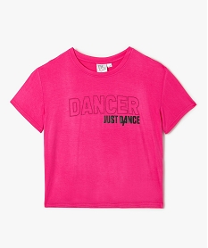 GEMO Tee-shirt fille à manches courtes spécial danse - Just Dance rose standard