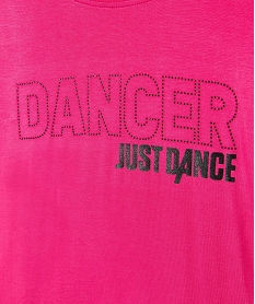 tee-shirt fille a manches courtes special danse - just dance roseJ952001_2