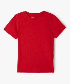 GEMO Tee-shirt à manches courtes en coton uni garçon rouge vif