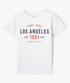 GEMO Tee-shirt à manches courtes avec motif streetwear garçon blanc standard