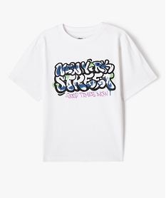GEMO Tee-shirt manches courtes imprimé graffiti garçon Blanc
