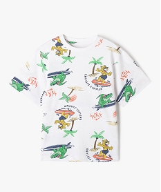 GEMO Tee-shirt oversize à motif animaux garçon Blanc