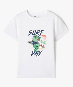 GEMO Tee-shirt à manches courtes avec motif crocodile garçon blanc standard