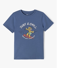 GEMO Tee-shirt manches courtes imprimé patiné garçon bleu standard