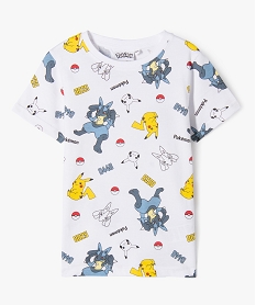 GEMO Tee-shirt à manches courtes avec motifs multicolores garçon - Pokemon blanc standard