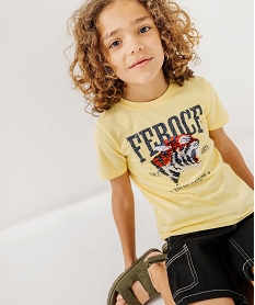 GEMO Tee-shirt manches courtes à motif en sequins réversibles garçon jaune standard