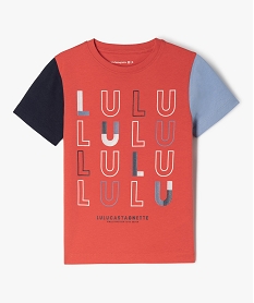 GEMO Tee-shirt manches courtes à motif en relief garçon - LuluCastagnette rouge standard