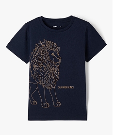 GEMO Tee-shirt manches courtes avec motif lion garçon navy