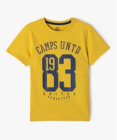 GEMO Tee-shirt manches courtes en coton imprimé garçon - Camps United jaune standard