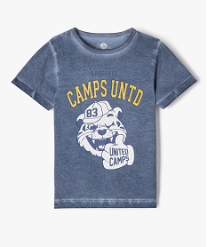GEMO Tee-shirt à manches courtes motif base-ball garçon - Camps United bleu standard