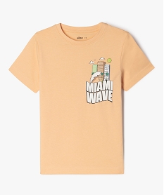 GEMO Tee-shirt manches courtes motif poitrine garçon orange standard