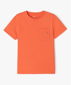 GEMO Tee-shirt manches courtes avec poche poitrine imprimée garçon orange standard