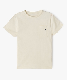 GEMO Tee-shirt manches courtes avec poche poitrine imprimée garçon blanc chine