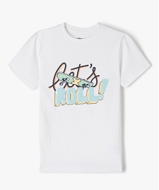 GEMO Tee-shirt à manches courtes à sequins magiques garçon blanc standard