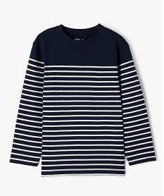 GEMO Tee-shirt manches longues à rayures garçon navy