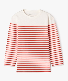 GEMO Tee-shirt manches longues à rayures garçon blanc chine
