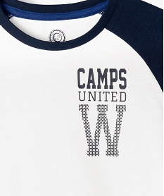 tee-shirt a manches longues bicolore garcon - camps united beigeJ961401_2