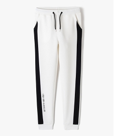 GEMO Pantalon de jogging avec bandes contrastantes garçon Blanc