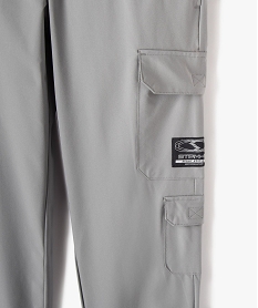 pantalon de sport en toile multipoches garcon gris pantalonsJ962401_2