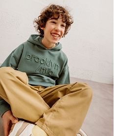 GEMO Sweat à capuche avec motif garçon vert standard