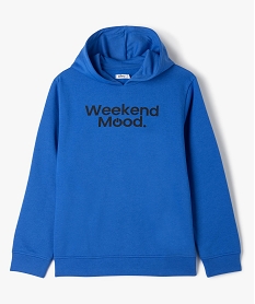 GEMO Sweat à capuche avec inscription garçon bleu standard